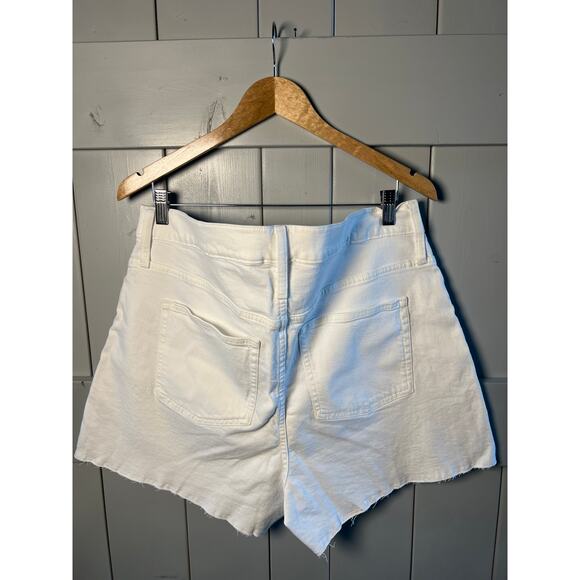 J. Crew High Rise Short White Denim Raw Edge Hem Size 34 NEW - Picture 6 of 7